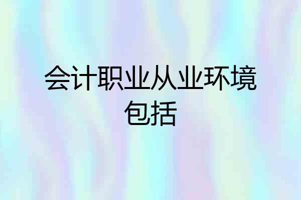 会计职业从业环境包括