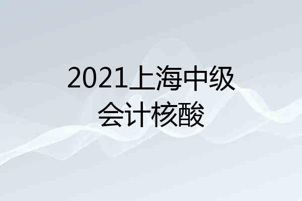 2021上海中级会计核酸