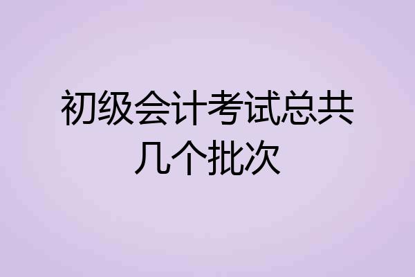 初级会计考试总共几个批次