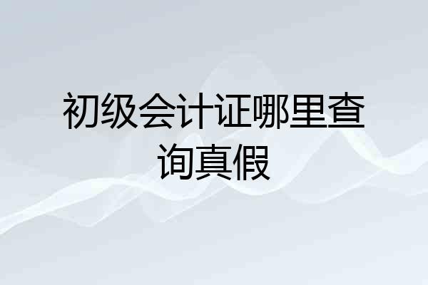 初级会计证哪里查询真假