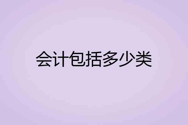 会计包括多少类