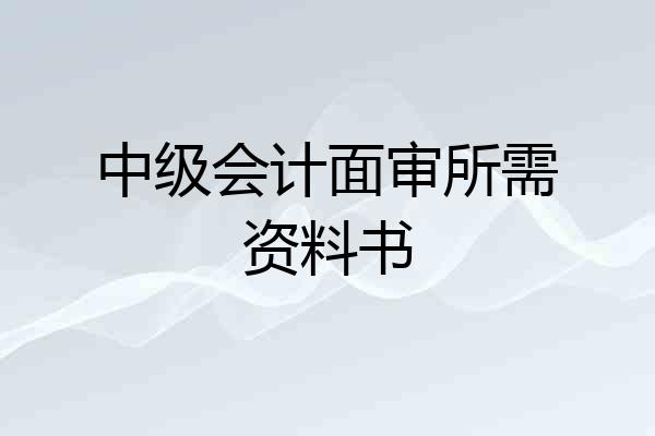 中级会计面审所需资料书