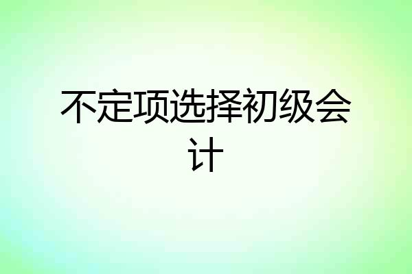不定项选择初级会计