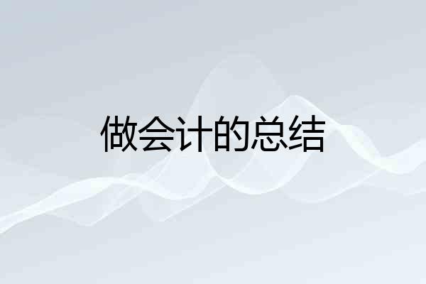 做会计的总结