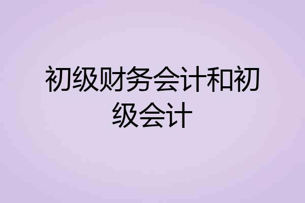 初级财务会计和初级会计