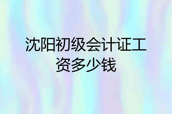 沈阳初级会计证工资多少钱