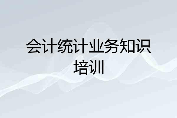 会计统计业务知识培训