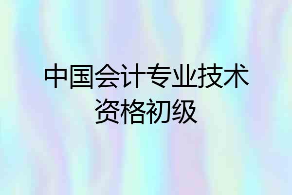 中国会计专业技术资格初级