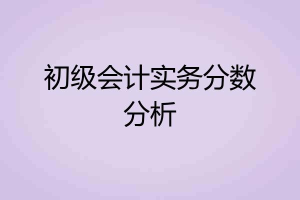 初级会计实务分数分析