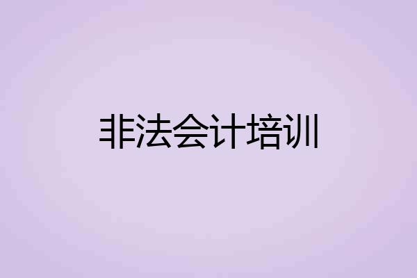 非法会计培训