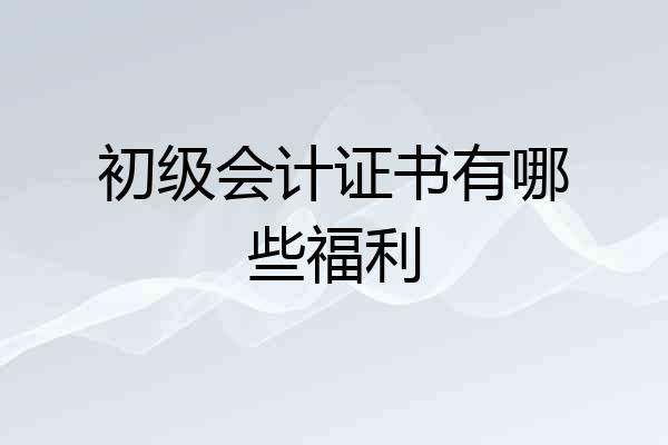 初级会计证书有哪些福利