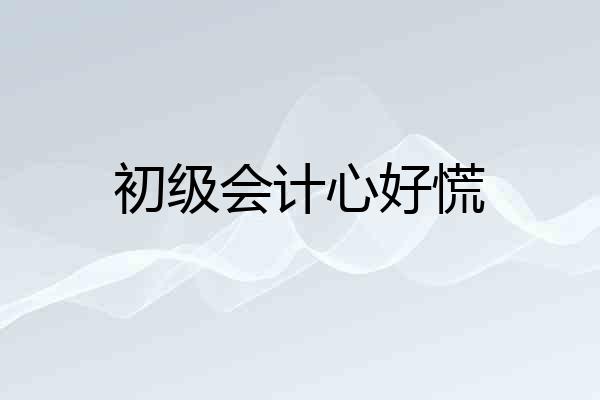 初级会计心好慌