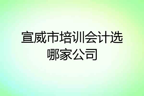 宣威市培训会计选哪家公司