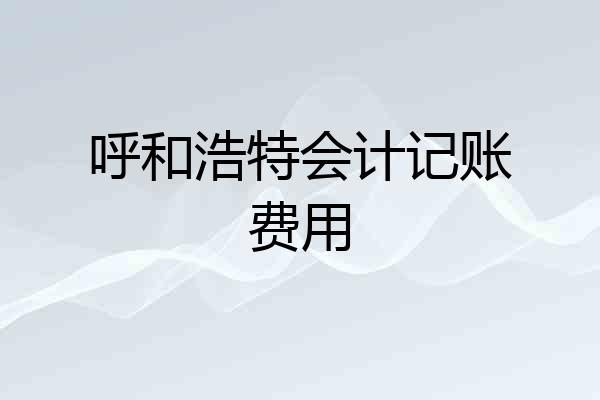 呼和浩特会计记账费用