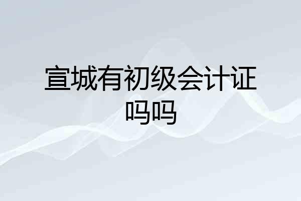 宣城有初级会计证吗吗