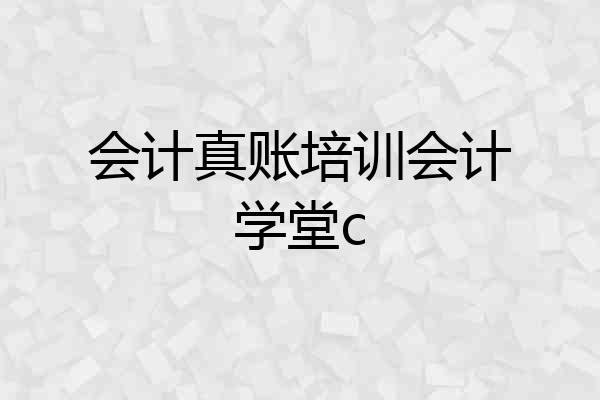 会计真账培训会计学堂c
