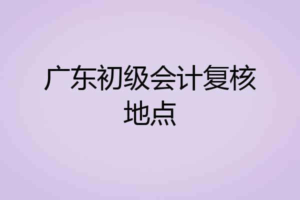 广东初级会计复核地点