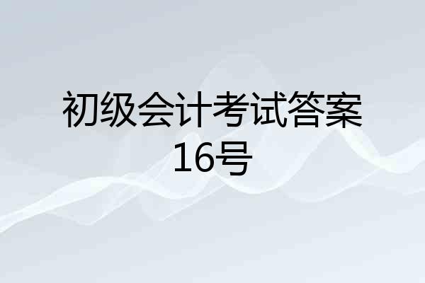初级会计考试答案16号