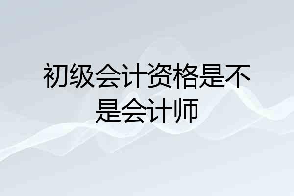 初级会计资格是不是会计师