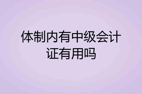 体制内有中级会计证有用吗