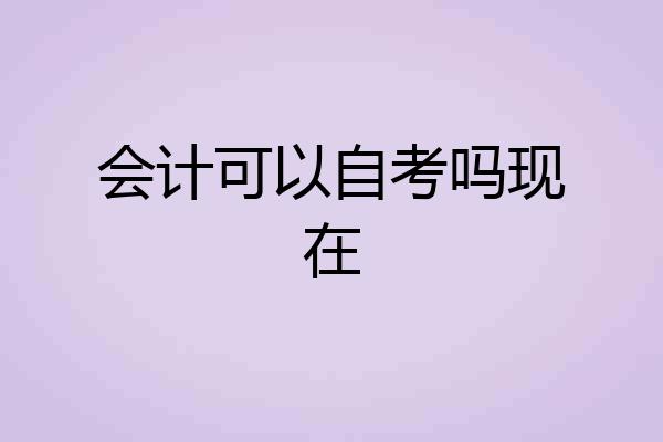 会计可以自考吗现在
