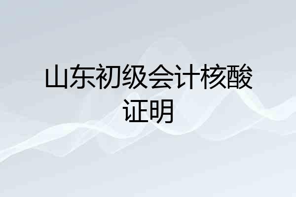 山东初级会计核酸证明