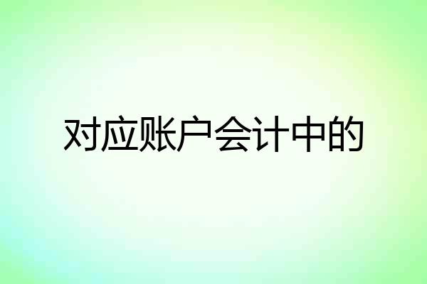 对应账户会计中的