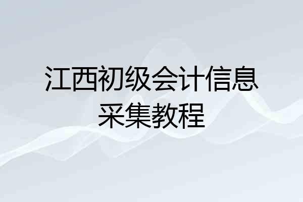 江西初级会计信息采集教程