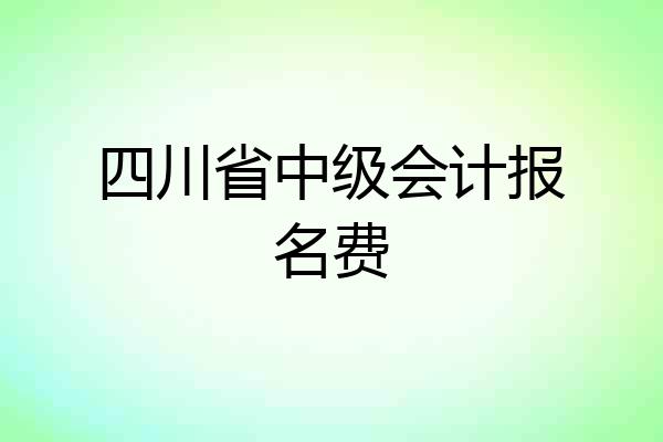 四川省中级会计报名费