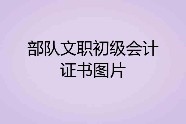 部队文职初级会计证书图片