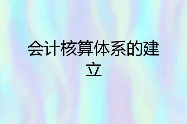 会计核算体系的建立