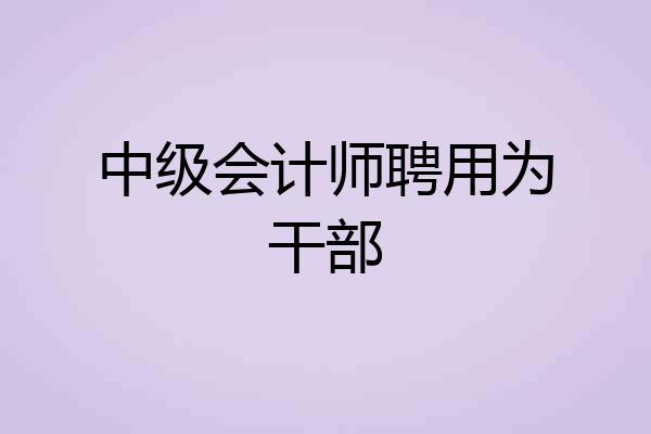中级会计师聘用为干部