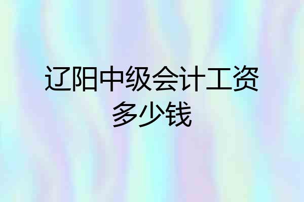 辽阳中级会计工资多少钱