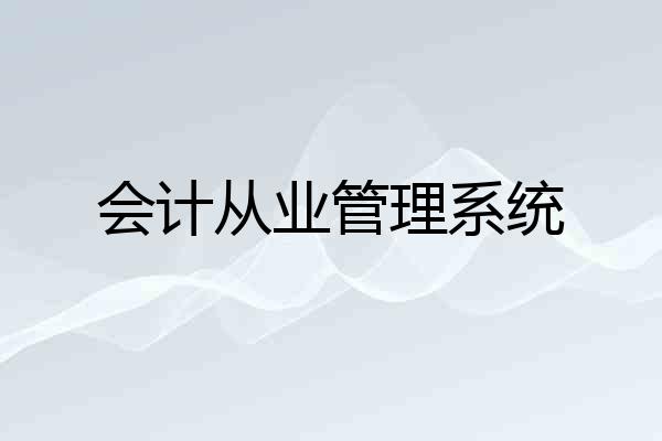 会计从业管理系统