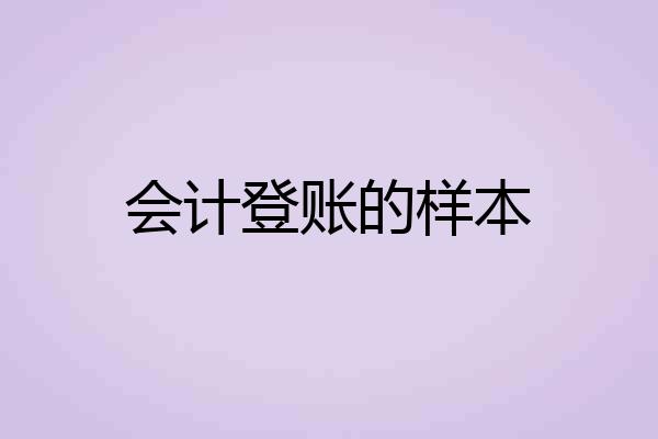 会计登账的样本