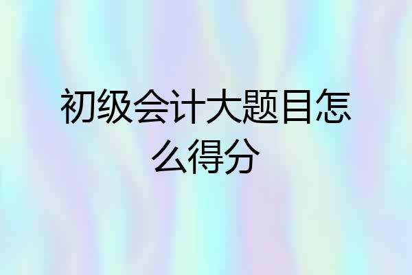 初级会计大题目怎么得分