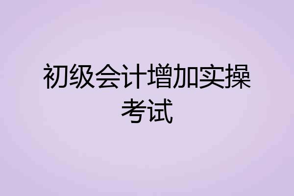 初级会计增加实操考试
