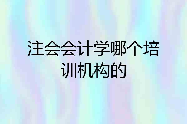 注会会计学哪个培训机构的