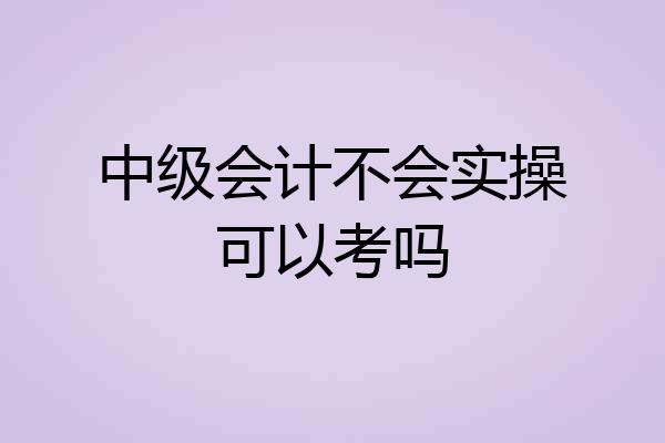 中级会计不会实操可以考吗