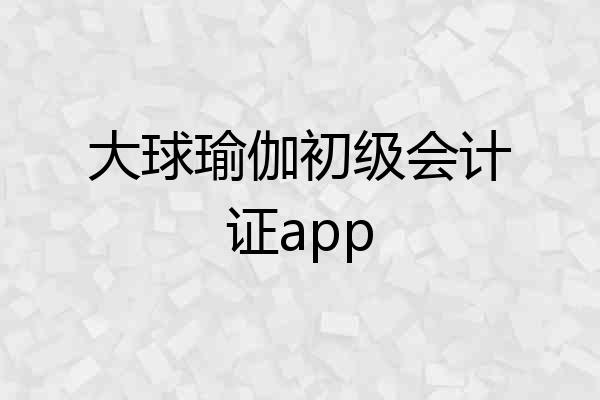 大球瑜伽初级会计证app