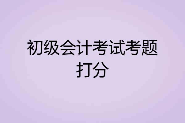 初级会计考试考题打分
