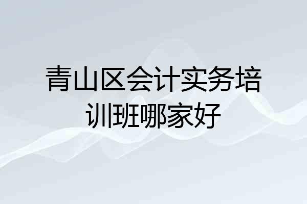 青山区会计实务培训班哪家好
