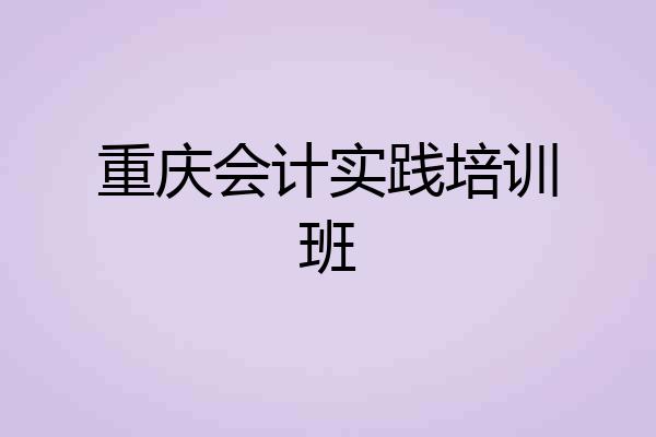 重庆会计实践培训班
