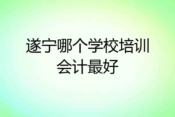 遂宁哪个学校培训会计最好