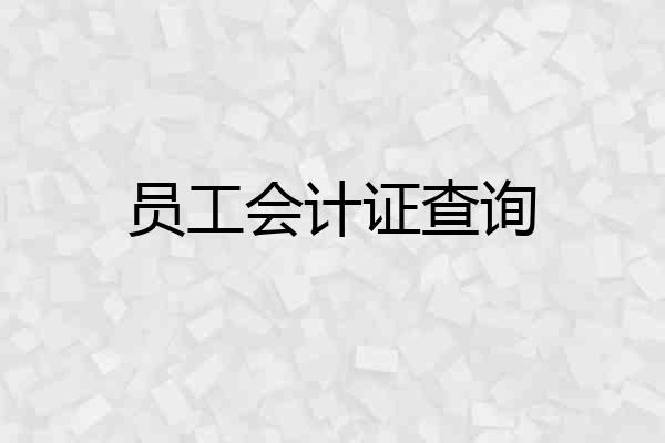 员工会计证查询