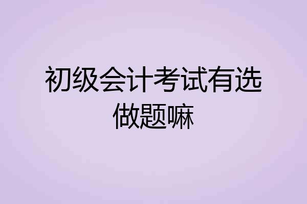 初级会计考试有选做题嘛
