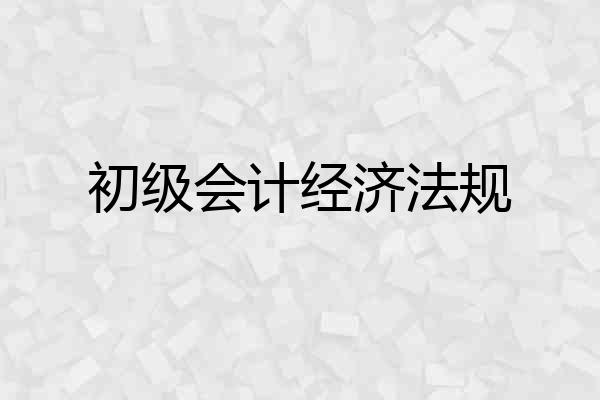 初级会计经济法规