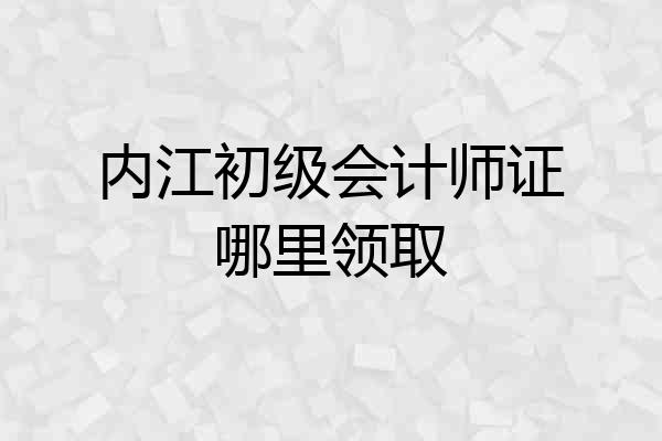 内江初级会计师证哪里领取