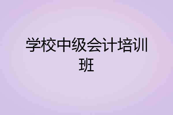 学校中级会计培训班