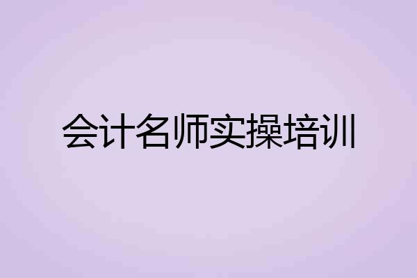 会计名师实操培训